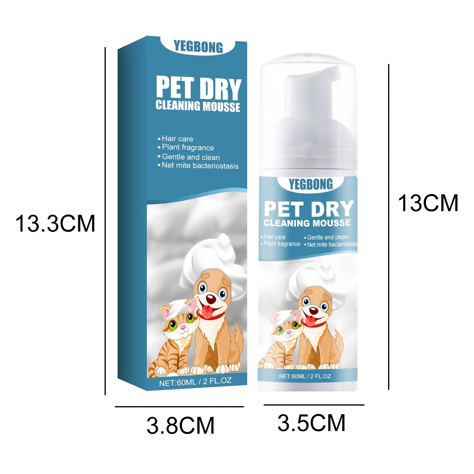 YEGBONG Pet Dry Shampoo Gentle Odor