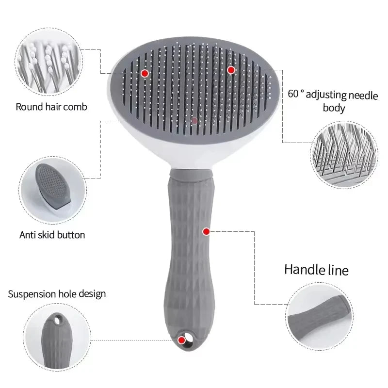 Dog Grooming Brush with Easy Clean