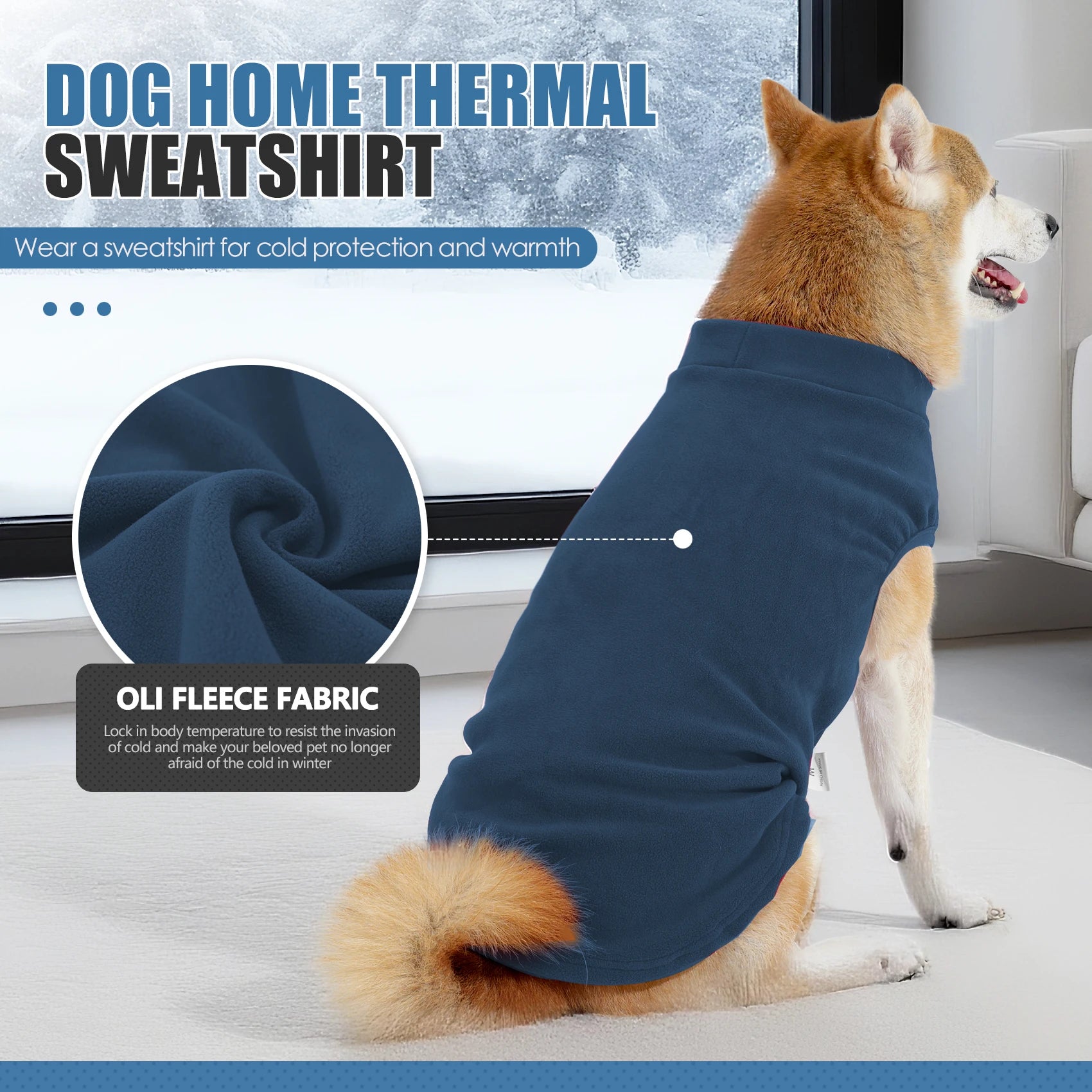 Fleece Dog Sweater,Stretchy Pullover Soft Dog