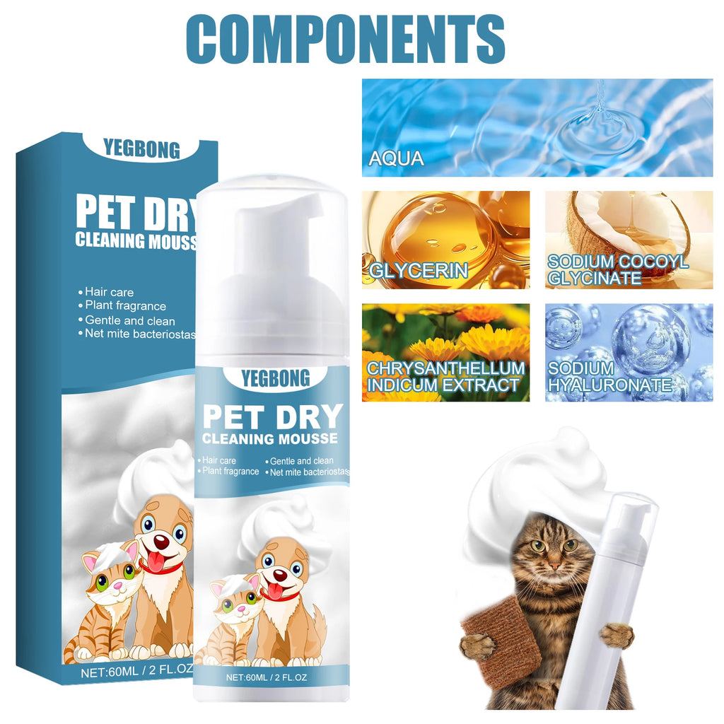 YEGBONG Pet Dry Shampoo Gentle Odor
