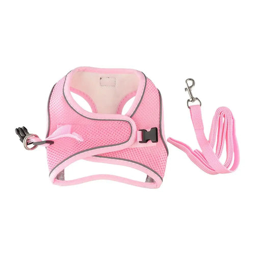 Cat Accessories Floral Pet Harness Reflective Meash Cat Chest Strap Adjustable Anti Escape Dog Leash Set Kitten