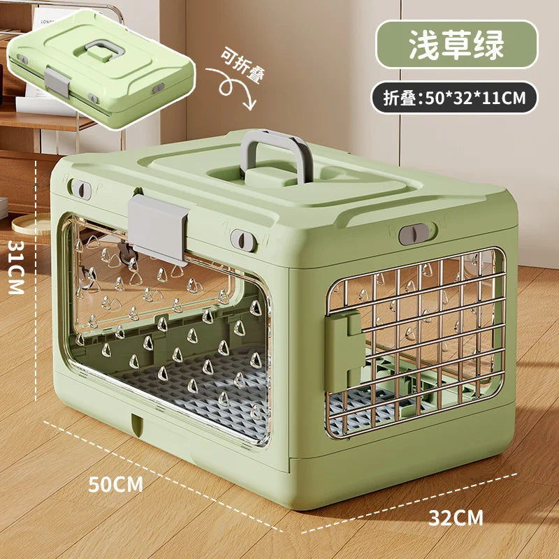 Pet Supplies Portable Pet Air Bag Folding Dog Suitcase Out Car Carrying Large Capacity Cat Checked Transparent Box