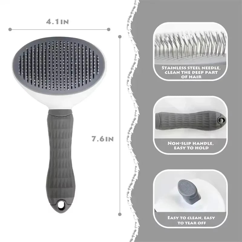 Dog Grooming Brush with Easy Clean
